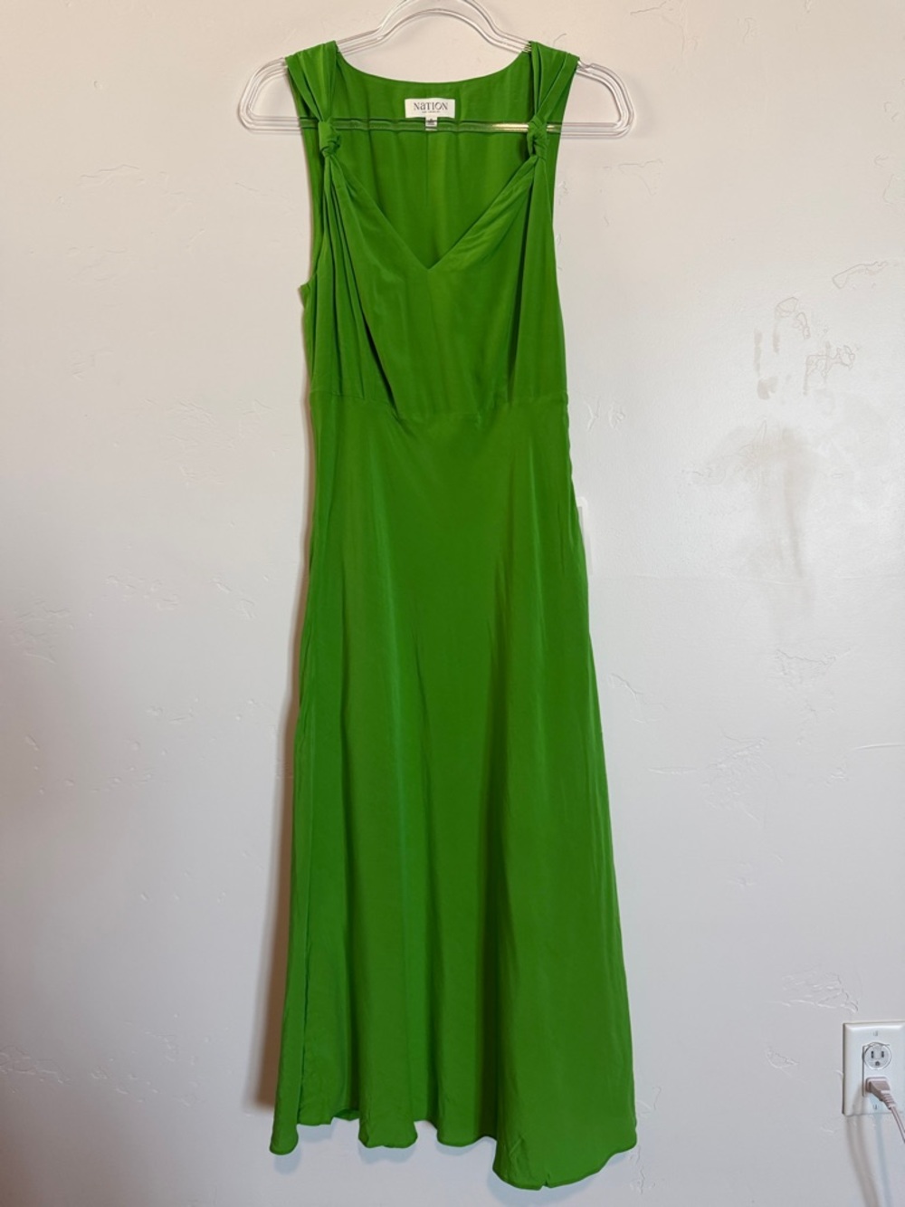 Nation LTD Green Midi Dress Small | Made in Portugal Flowy Minimalist Dress